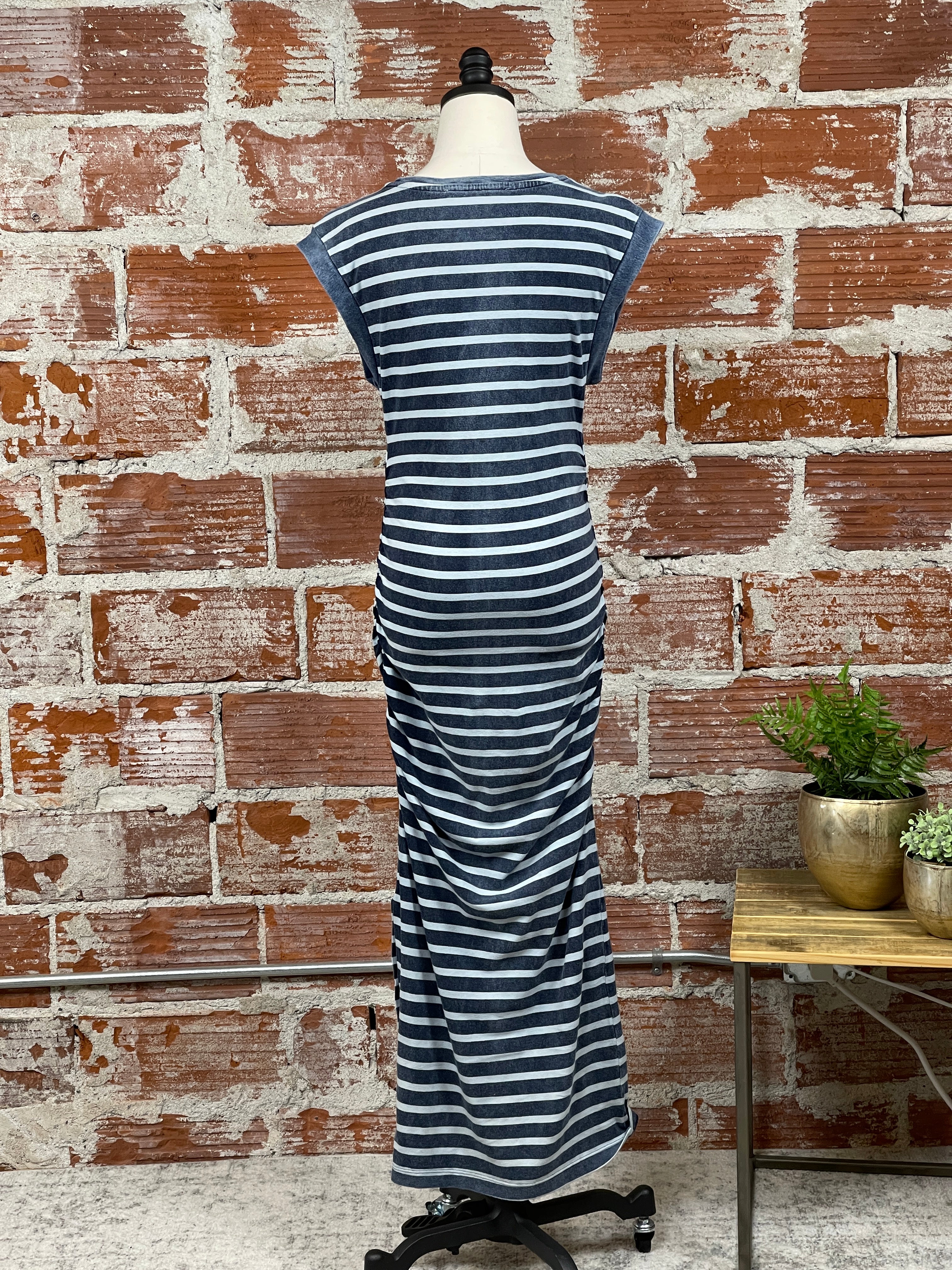 Flag and Anthem Rossie Dress in Navy and White-152 Dresses - Long-Little Bird Boutique
