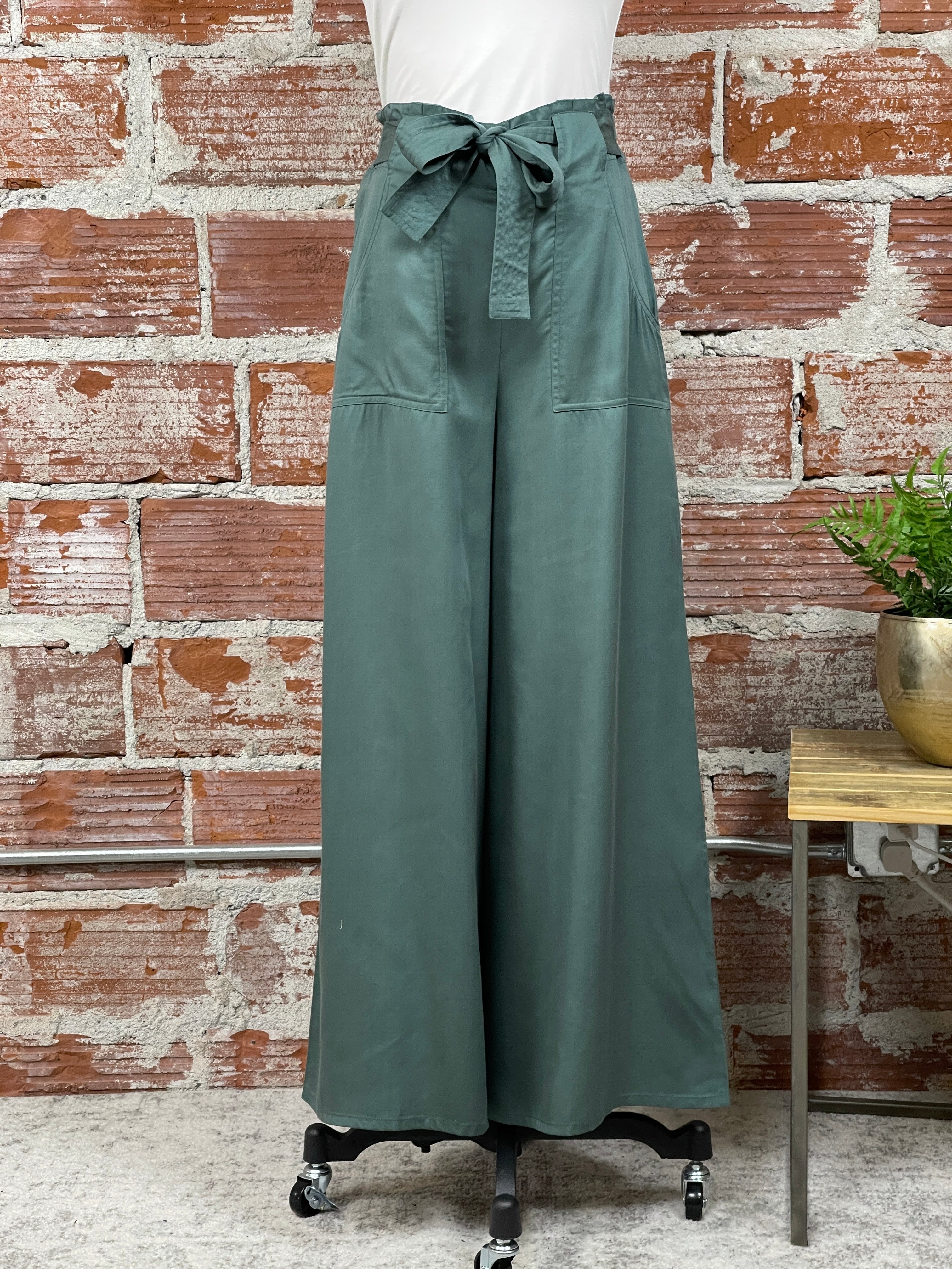Lucca Pant in Botanical Green-220 Pants-Little Bird Boutique