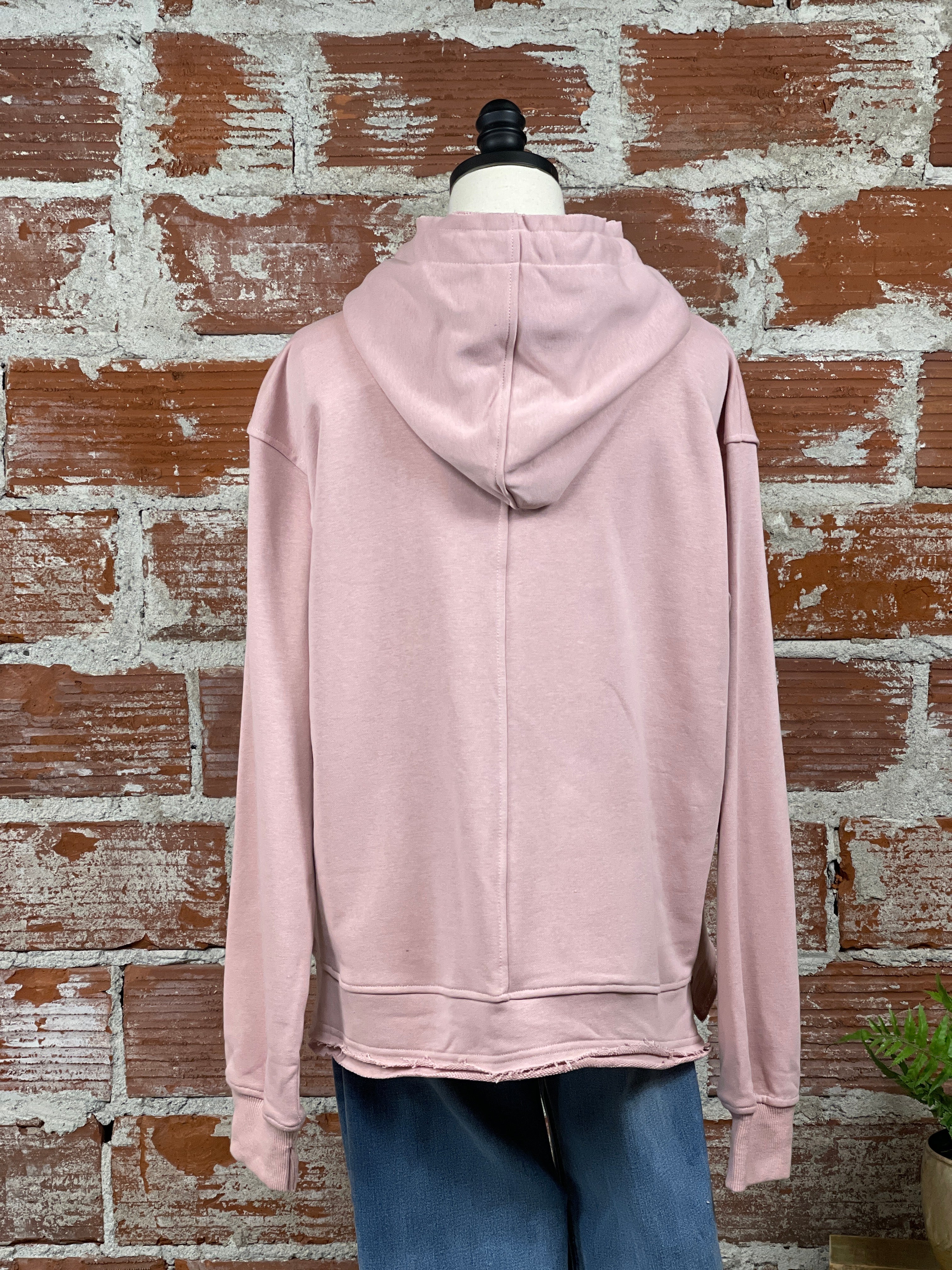 Clara Hooded Sweatshirt in Blush-142 Sweatshirts & Hoodies-Little Bird Boutique