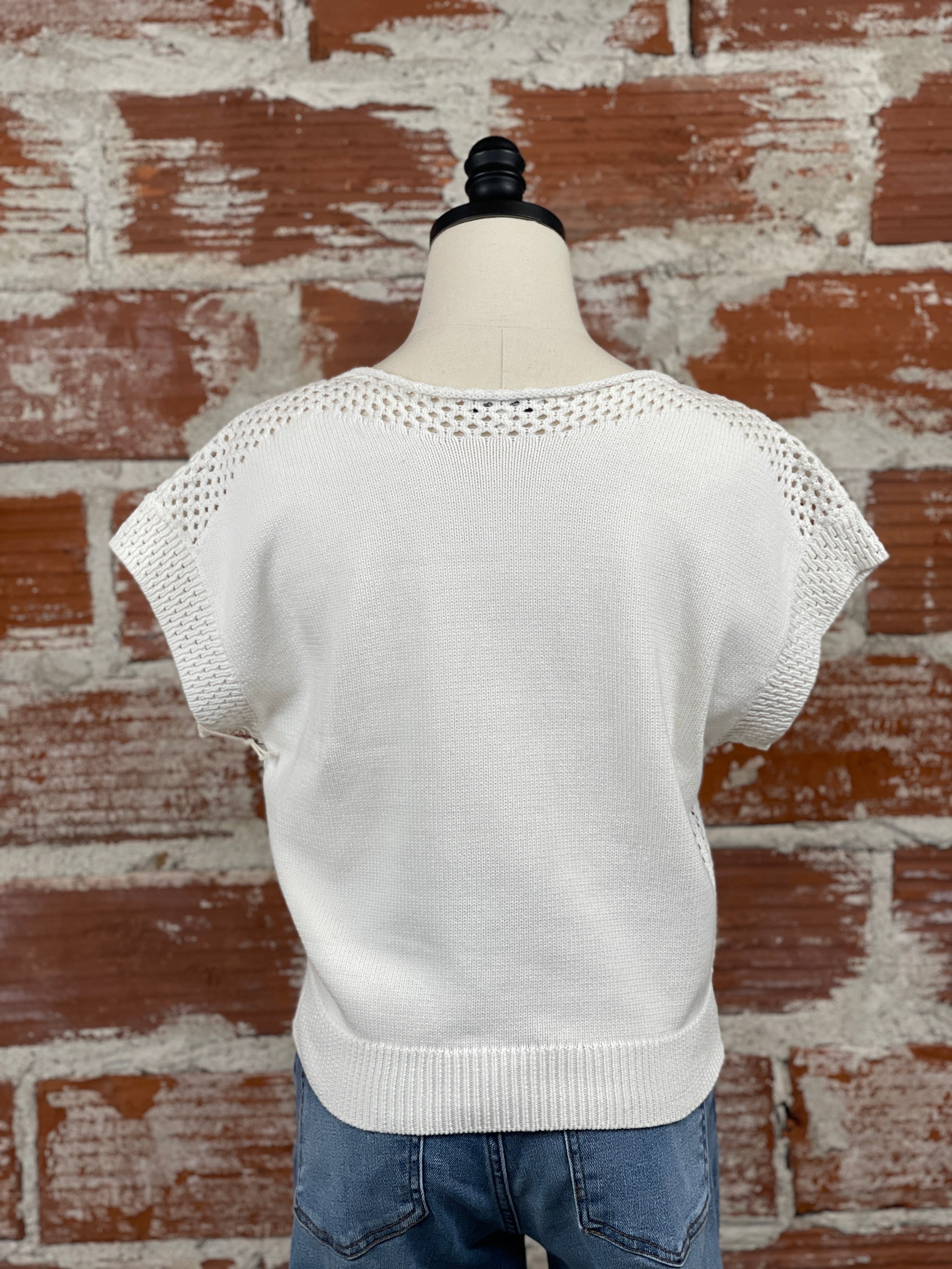 Another Love Aurora Sweater in White-132 - Sweaters S/S (Jan - June)-Little Bird Boutique