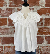 Another Love Aster Billow Top in White Gauze-112 - Woven Top S/S (Dec - May)-Little Bird Boutique
