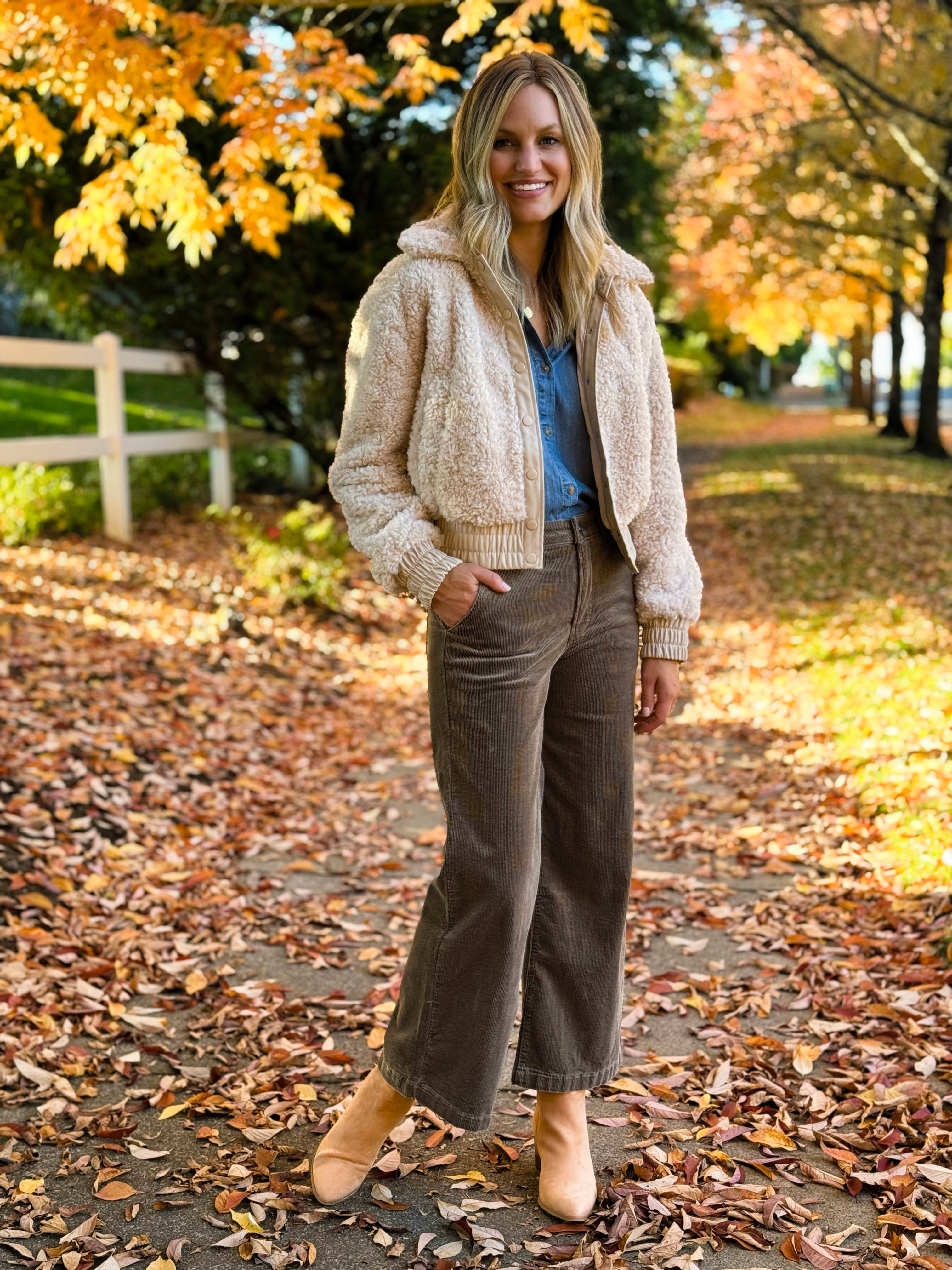 Sanctuary Libby Sherpa Jacket in Toasted Almond-141 Outerwear Coats & Jackets-Little Bird Boutique