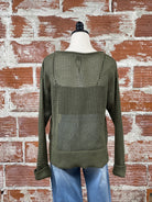 Sanctuary Open Knit Sweater in Olive-132 - Sweaters S/S (Dec - May)-Little Bird Boutique