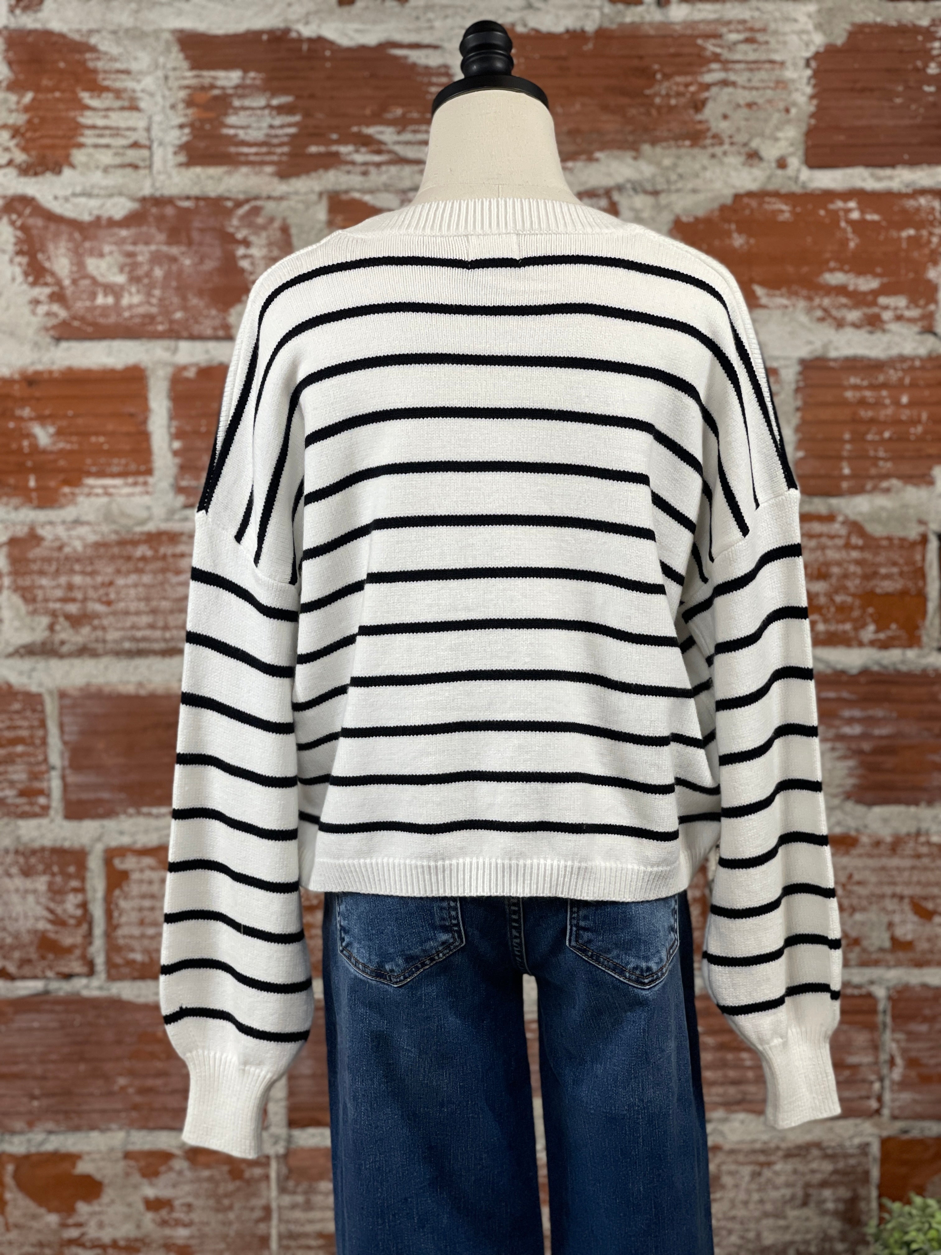 Dreamy Sweater in Black and Ivory-132 - Sweaters S/S (Dec - May)-Little Bird Boutique