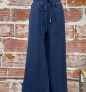 Vacay Quilted Wide Leg Pants in Navy-220 Pants-Little Bird Boutique