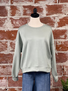 Scuba Sweatshirt in Sage-121 - Jersey Tops F/W (June - Nov)-Little Bird Boutique