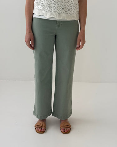 Oat New York Wide Leg Denim in Sage Green-210 Denim-Little Bird Boutique