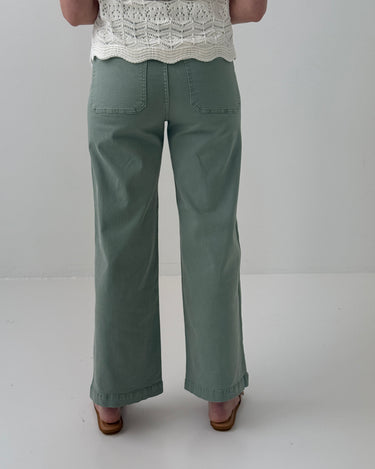 Oat New York Wide Leg Denim in Sage Green-210 Denim-Little Bird Boutique