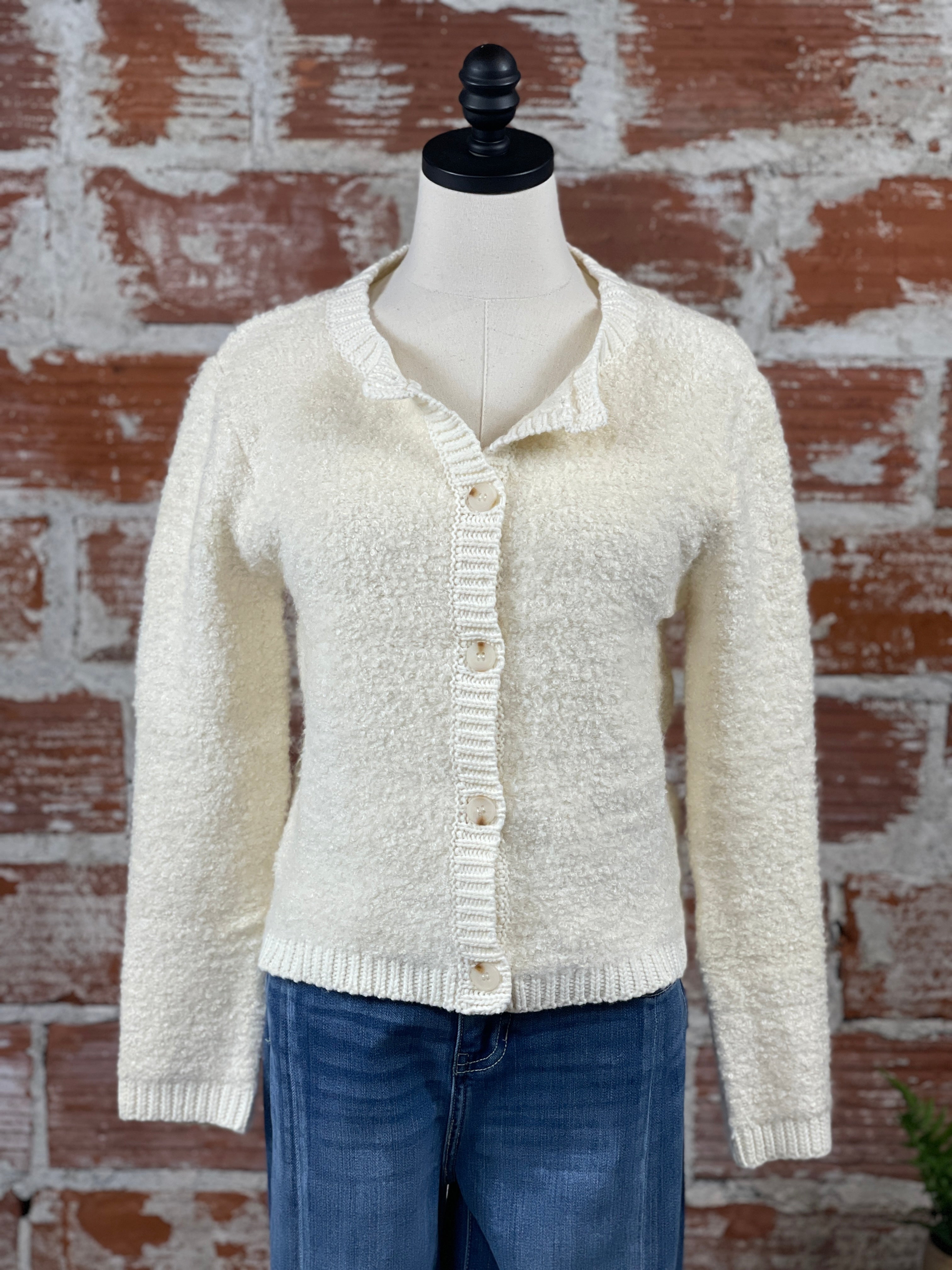 Harper Cardigan in Cream-132 - Sweaters S/S (Dec - May)-Little Bird Boutique