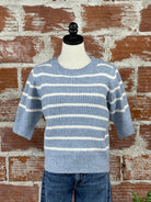 Half Heat Sweater in Blue-132 - Sweaters S/S (Dec - May)-Little Bird Boutique