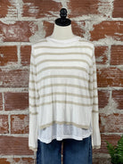 Jessy Top in Ivory and Taupe-132 - Sweaters S/S (Dec - May)-Little Bird Boutique