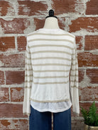 Jessy Top in Ivory and Taupe-132 - Sweaters S/S (Dec - May)-Little Bird Boutique