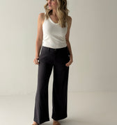 Kut from the Kloth Meg Linen Pants in Charcoal-220 Pants-Little Bird Boutique