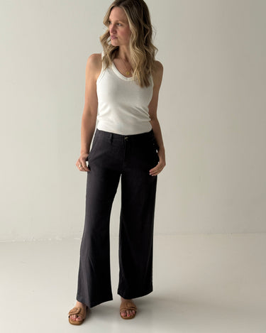 Kut from the Kloth Meg Linen Pants in Charcoal-220 Pants-Little Bird Boutique