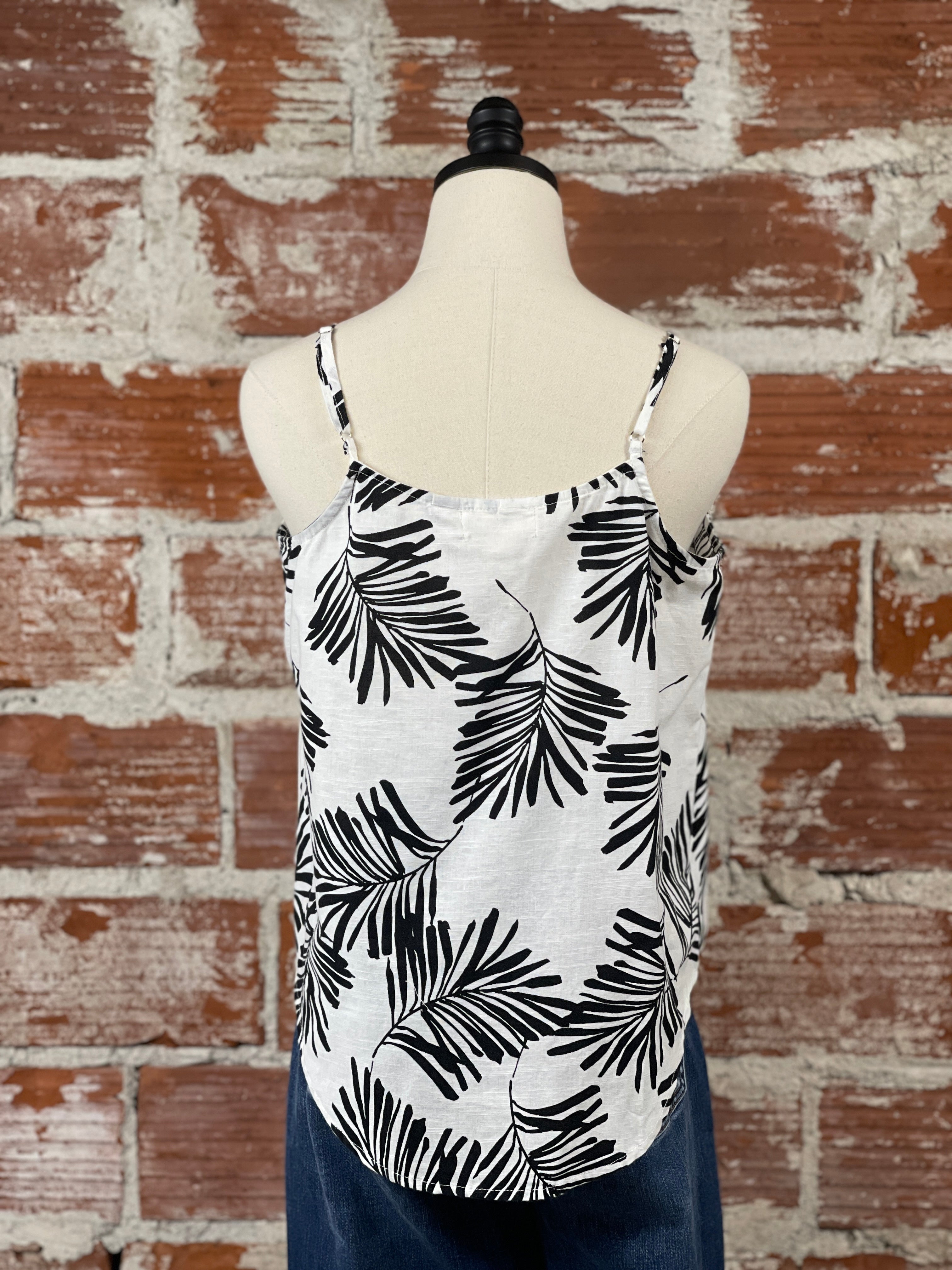 Jak & Rae Victory Top in Black Palm-112 - Woven Top S/S (Dec - May)-Little Bird Boutique