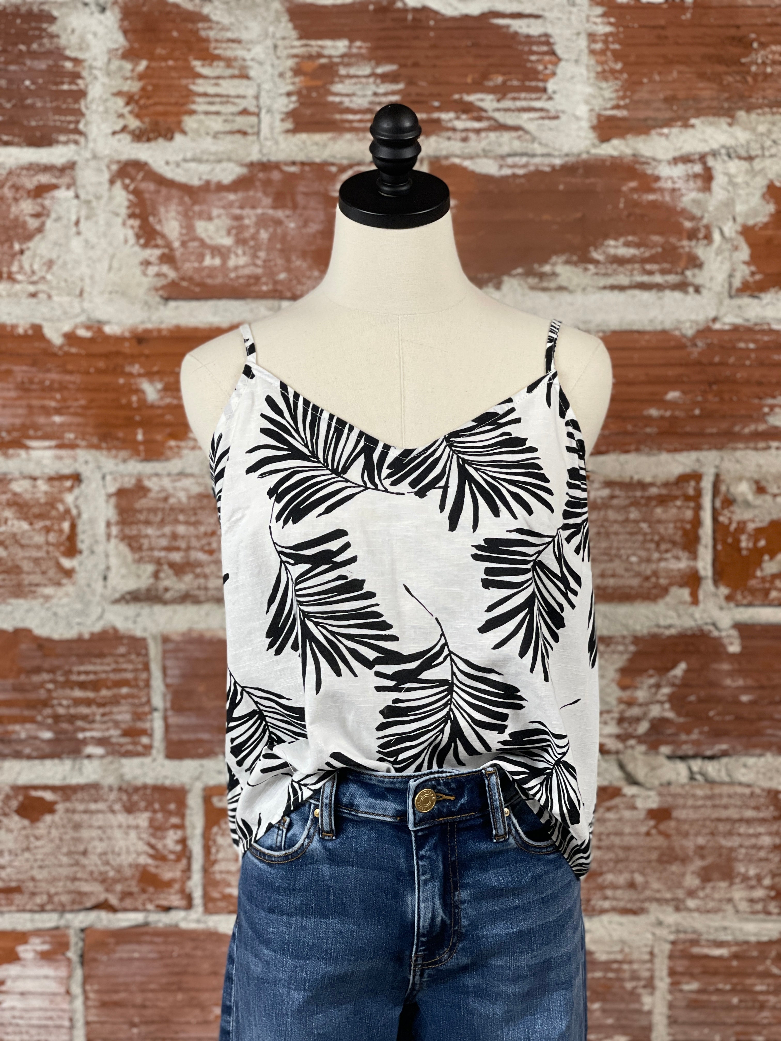 Jak and Rae Victory Top in Black Palm-112 - Woven Top S/S (Jan - June)-Little Bird Boutique