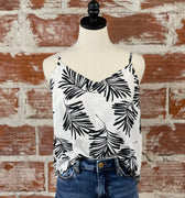 Jak & Rae Victory Top in Black Palm-112 - Woven Top S/S (Dec - May)-Little Bird Boutique