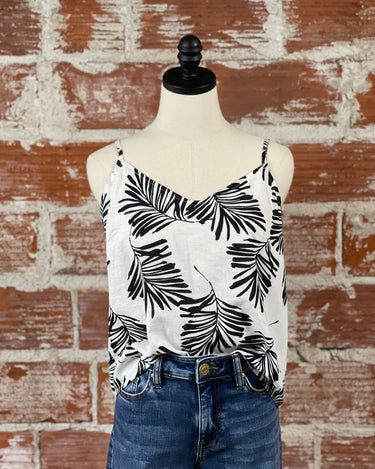 Jak & Rae Victory Top in Black Palm-112 - Woven Top S/S (Dec - May)-Little Bird Boutique