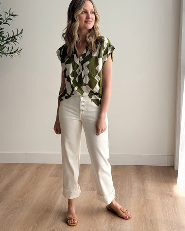 Sanctuary Luna Cuffed Denim in Bleached White-210 Denim-Little Bird Boutique
