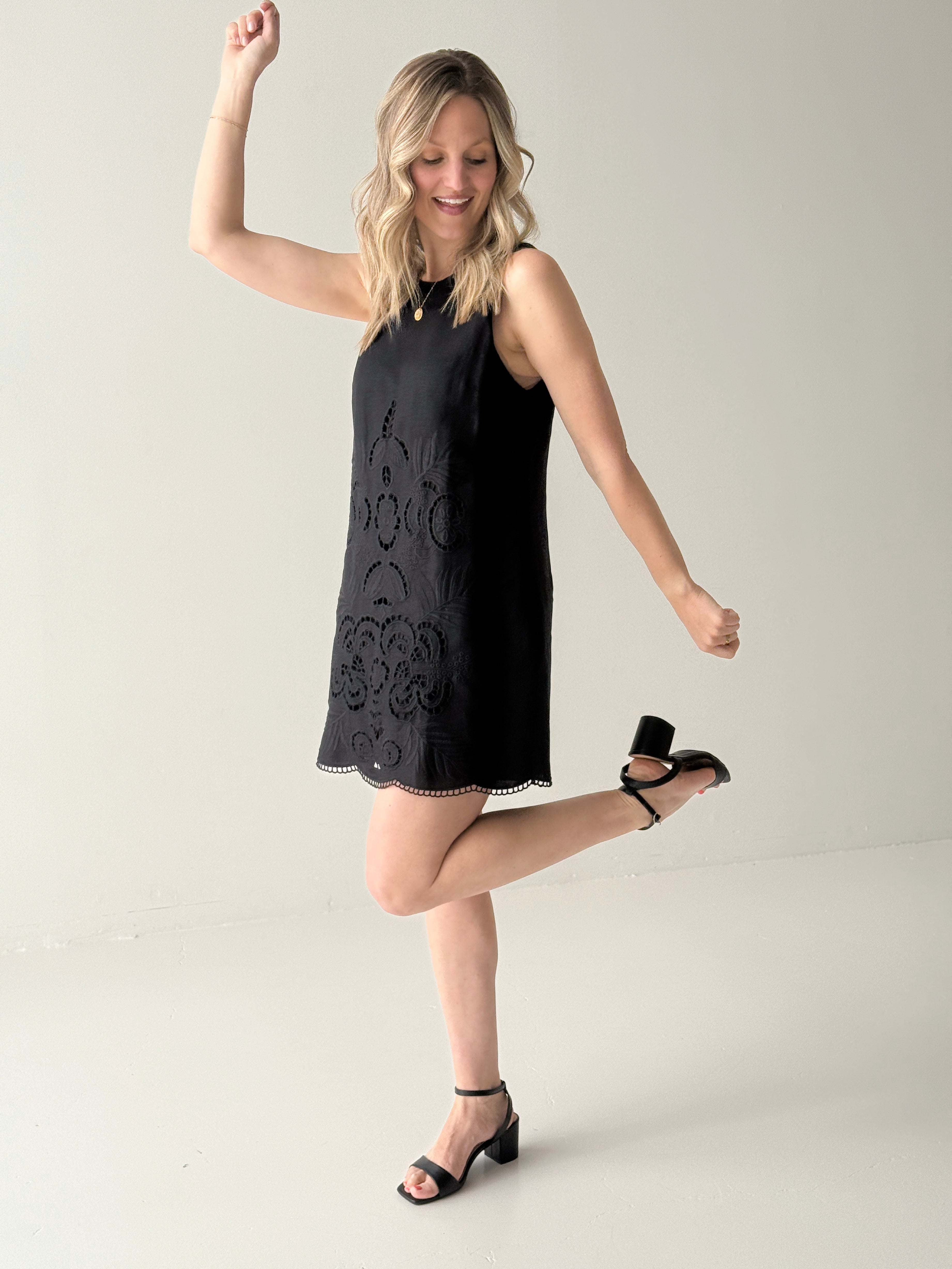 Sanctuary Embroidered Blooms Dress in Black-151 Dresses - Short-Little Bird Boutique