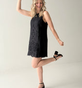 Sanctuary Embroidered Blooms Dress in Black-151 Dresses - Short-Little Bird Boutique