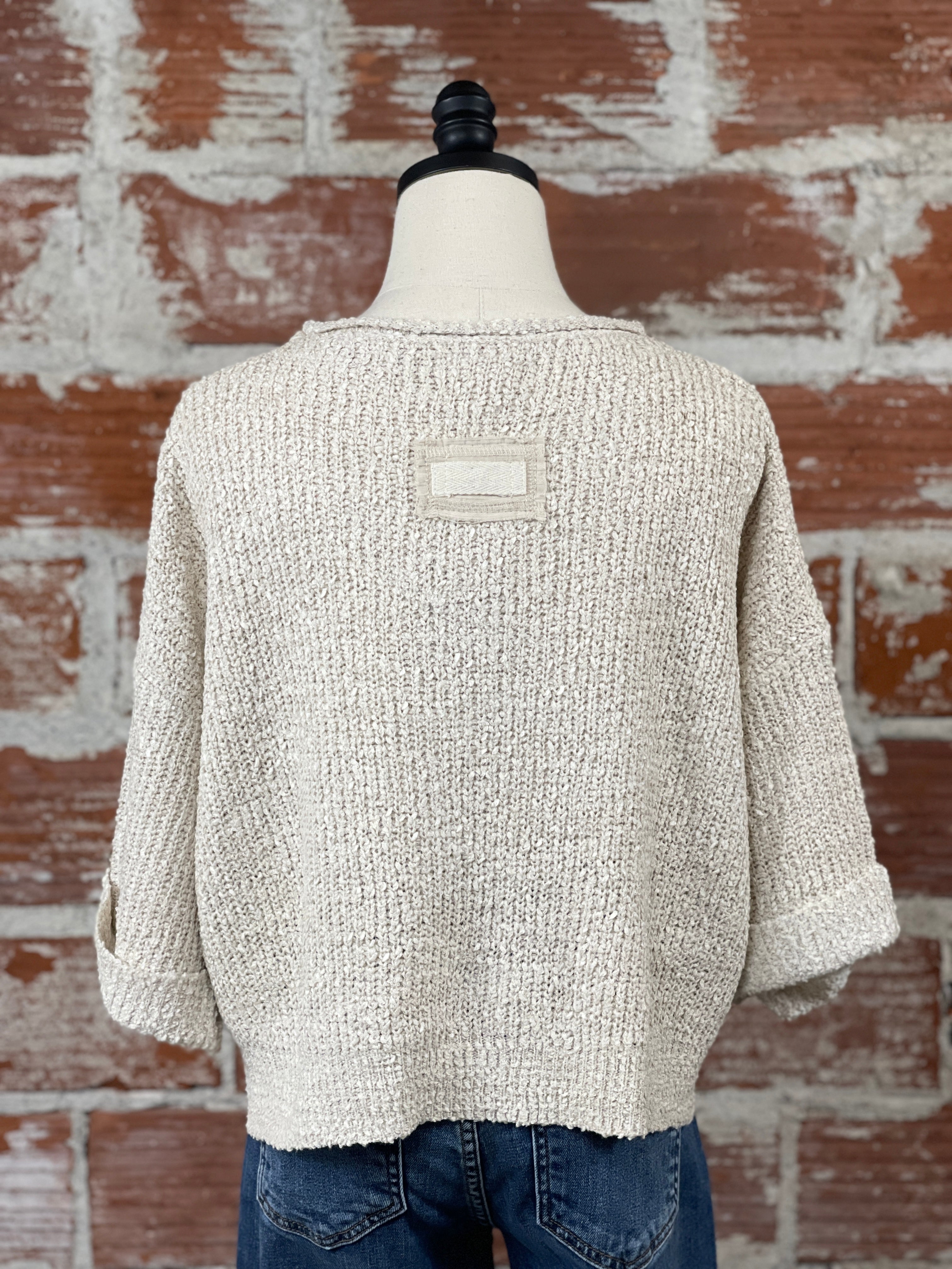 Tate Sweater in Oatmeal-132 - Sweaters S/S (Dec - May)-Little Bird Boutique