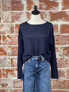 Gia Top in Navy-122 - Jersey Tops S/S (Jan - June)-Little Bird Boutique