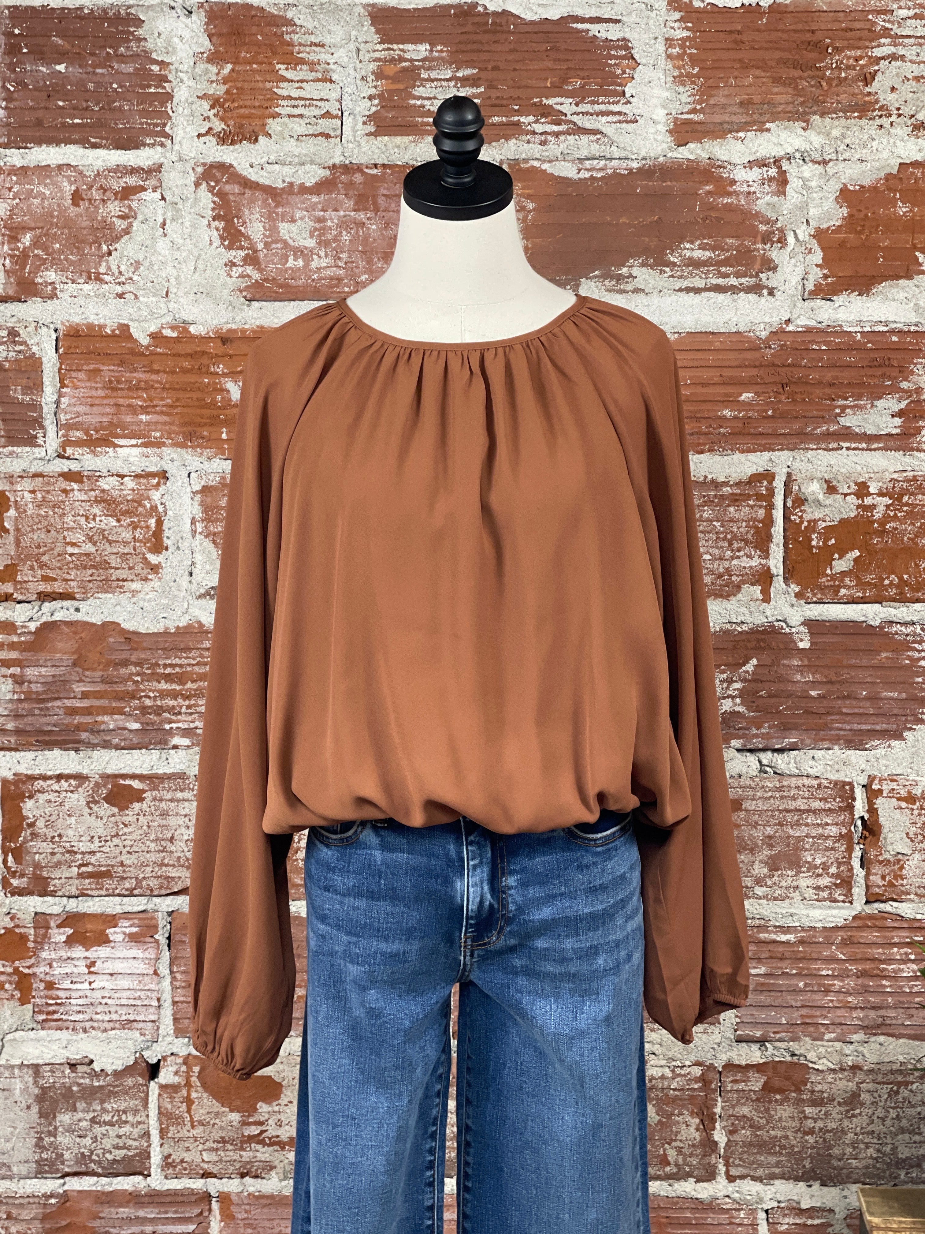 Sunday Brunch Top in Cinnamon-111 - Woven Top F/W (June- Nov)-Little Bird Boutique