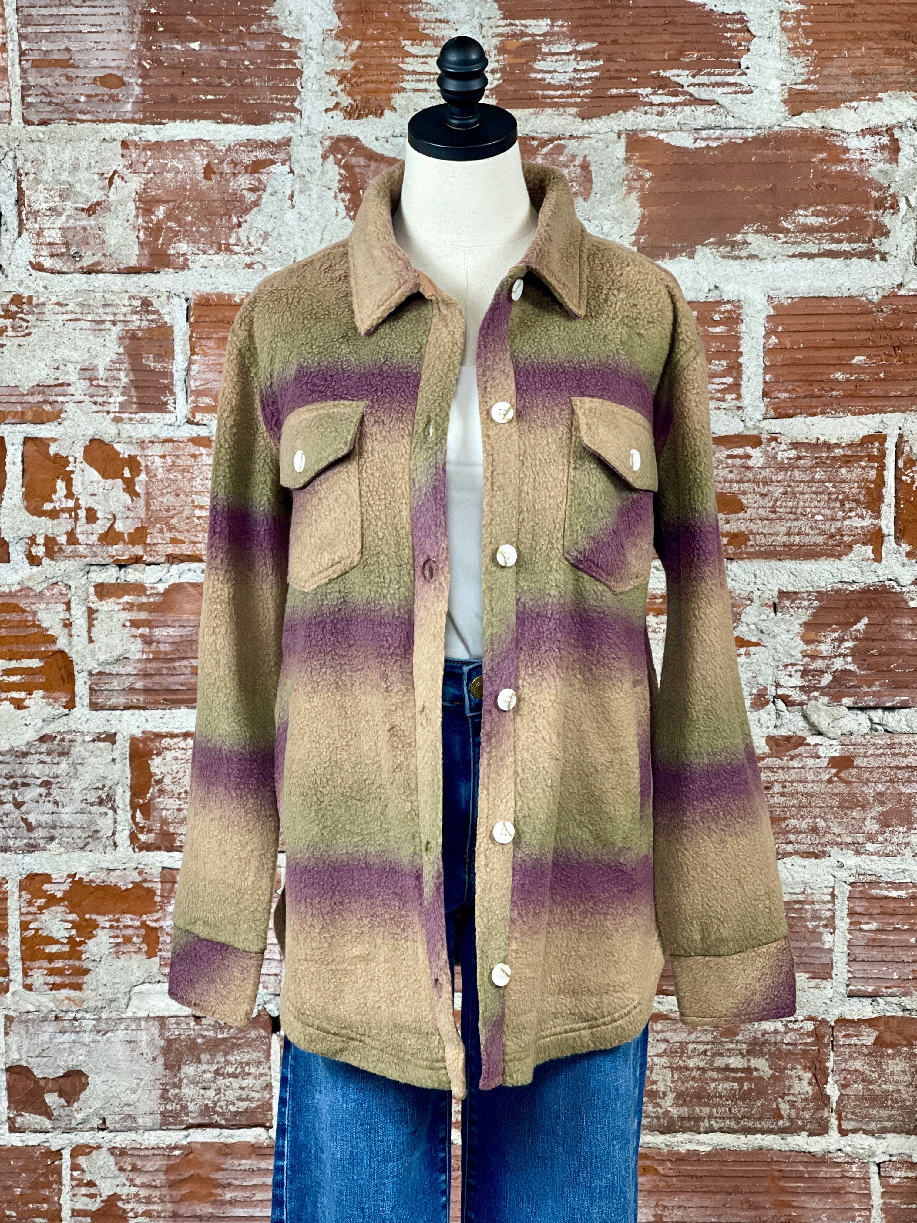 Thread and Supply Tullis Jacket in Eggplant Ombre-144 Shackets-Little Bird Boutique