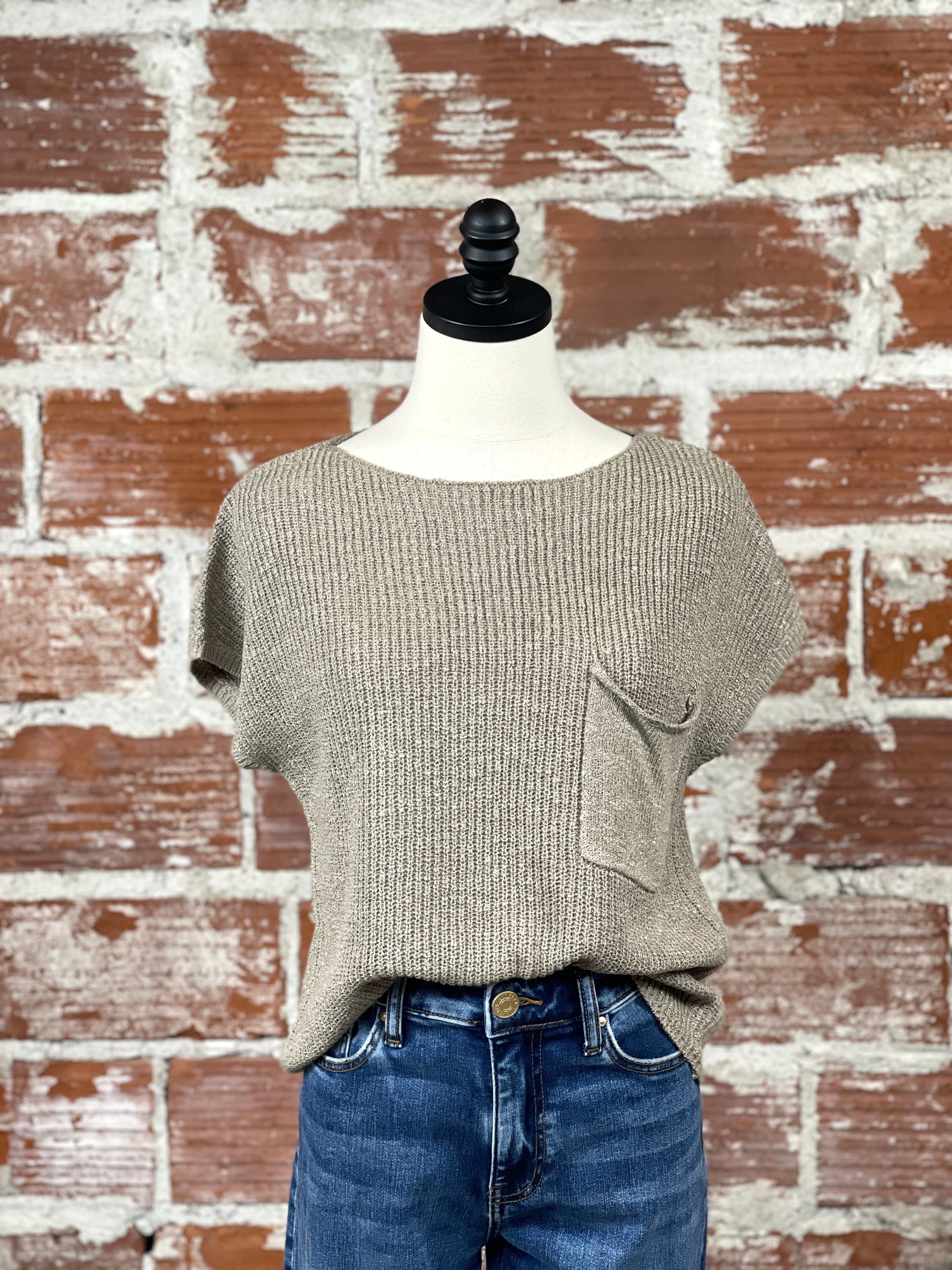 On The GO Sweater in Taupe-132 - Sweaters S/S (Jan - June)-Little Bird Boutique