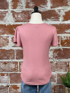 Another Love Maddie Split Sleeve Top in Rosewood-122 - Jersey Tops S/S (Jan - June)-Little Bird Boutique