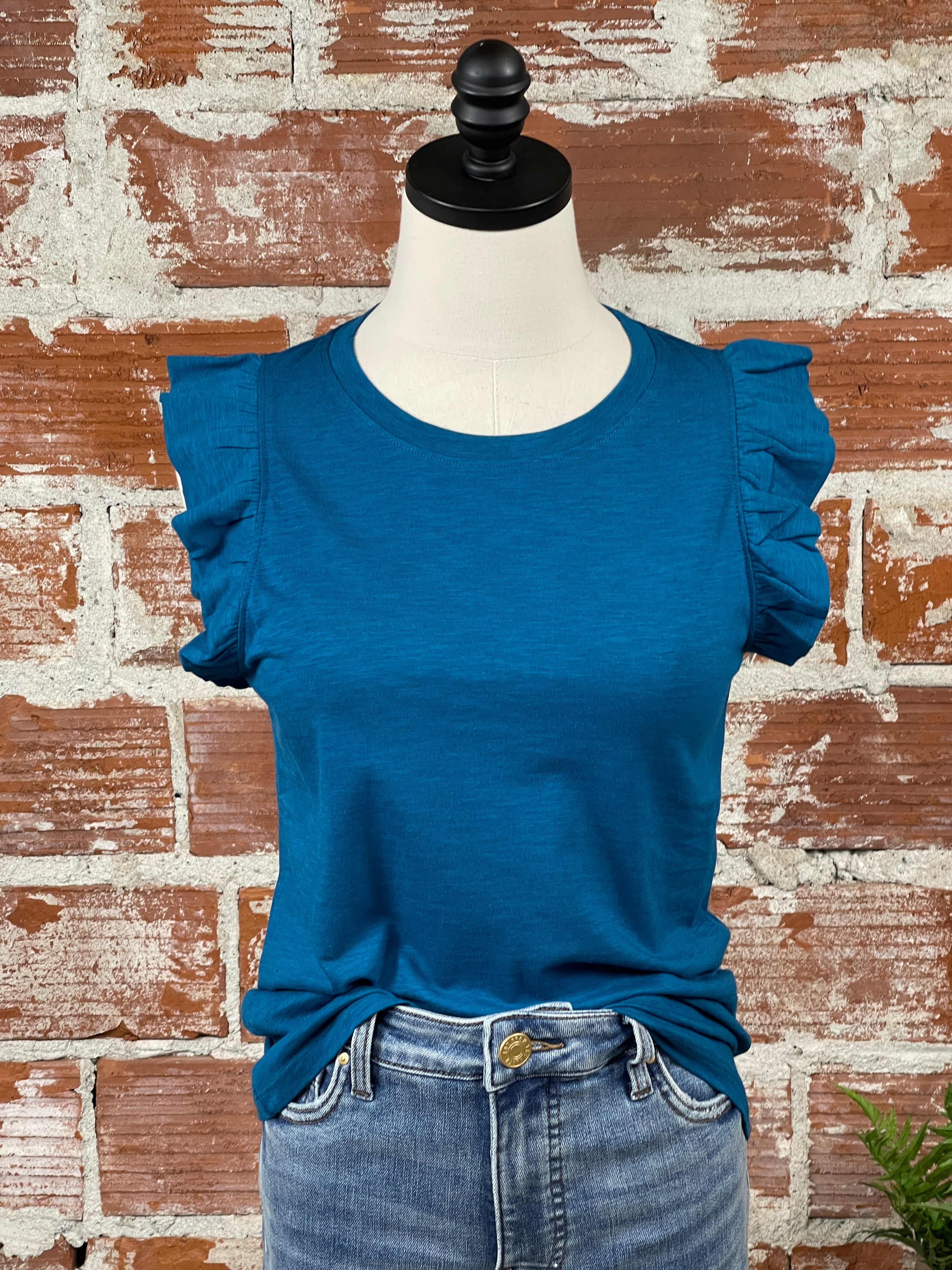 Another Love North Top in Empress Teal-122 - Jersey Tops S/S (Jan - June)-Little Bird Boutique