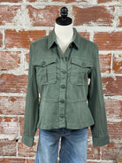 Liverpool Trucker Jacket in Moss Green-141 Outerwear Coats & Jackets-Little Bird Boutique