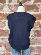 Chunky Vest in Blue-131 - Sweaters F/W (June - Nov)-Little Bird Boutique