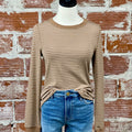Thread and Supply Stacy Top in Toasted Coconut Stripe-121 - Jersey Tops F/W (June - Nov)-Little Bird Boutique