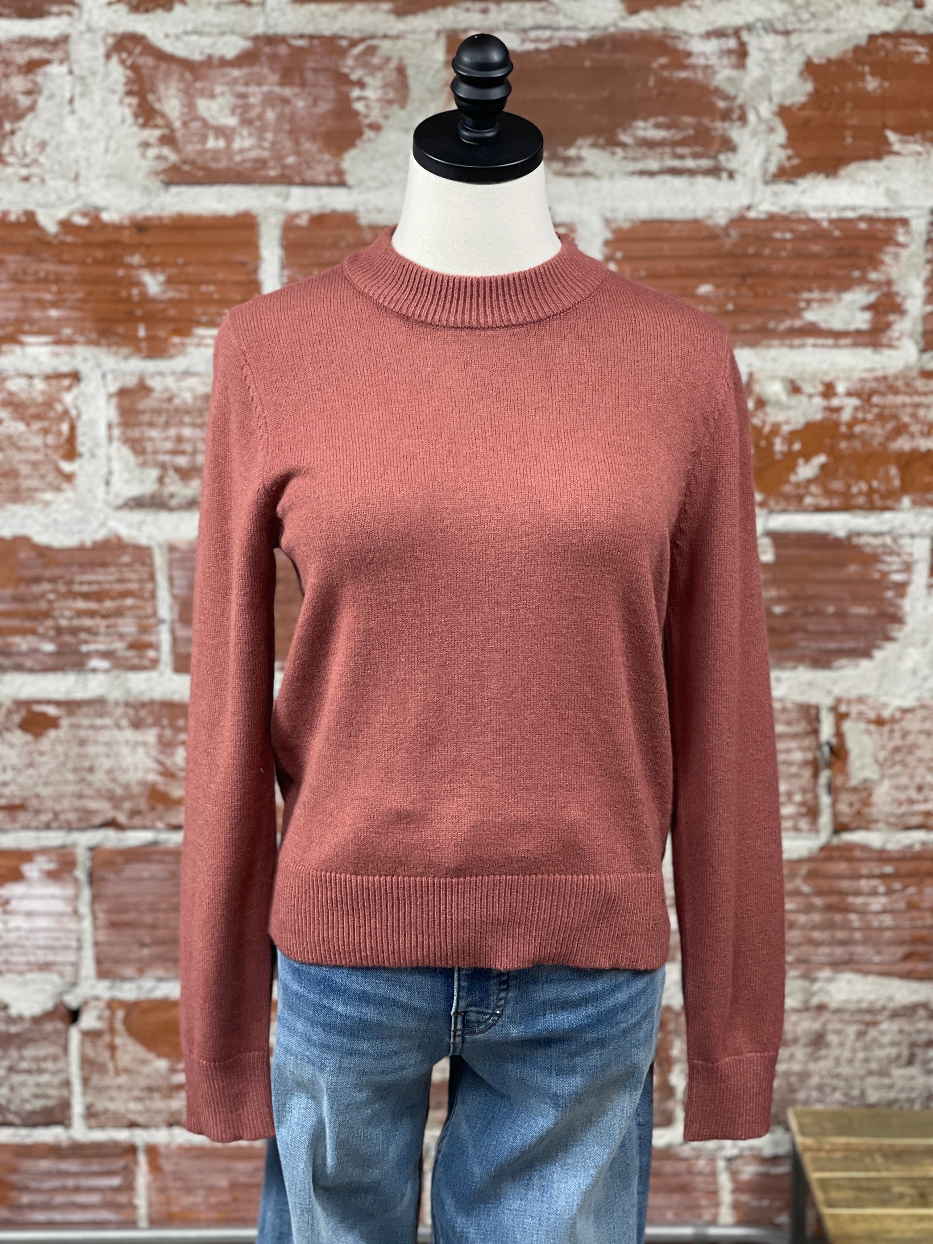 Classic Sweater in Rust-131 - Sweaters F/W (June - Nov)-Little Bird Boutique