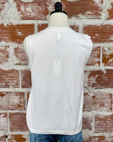 Dixie Sweater Tank in White-131 - Sweaters F/W (June - Nov)-Little Bird Boutique