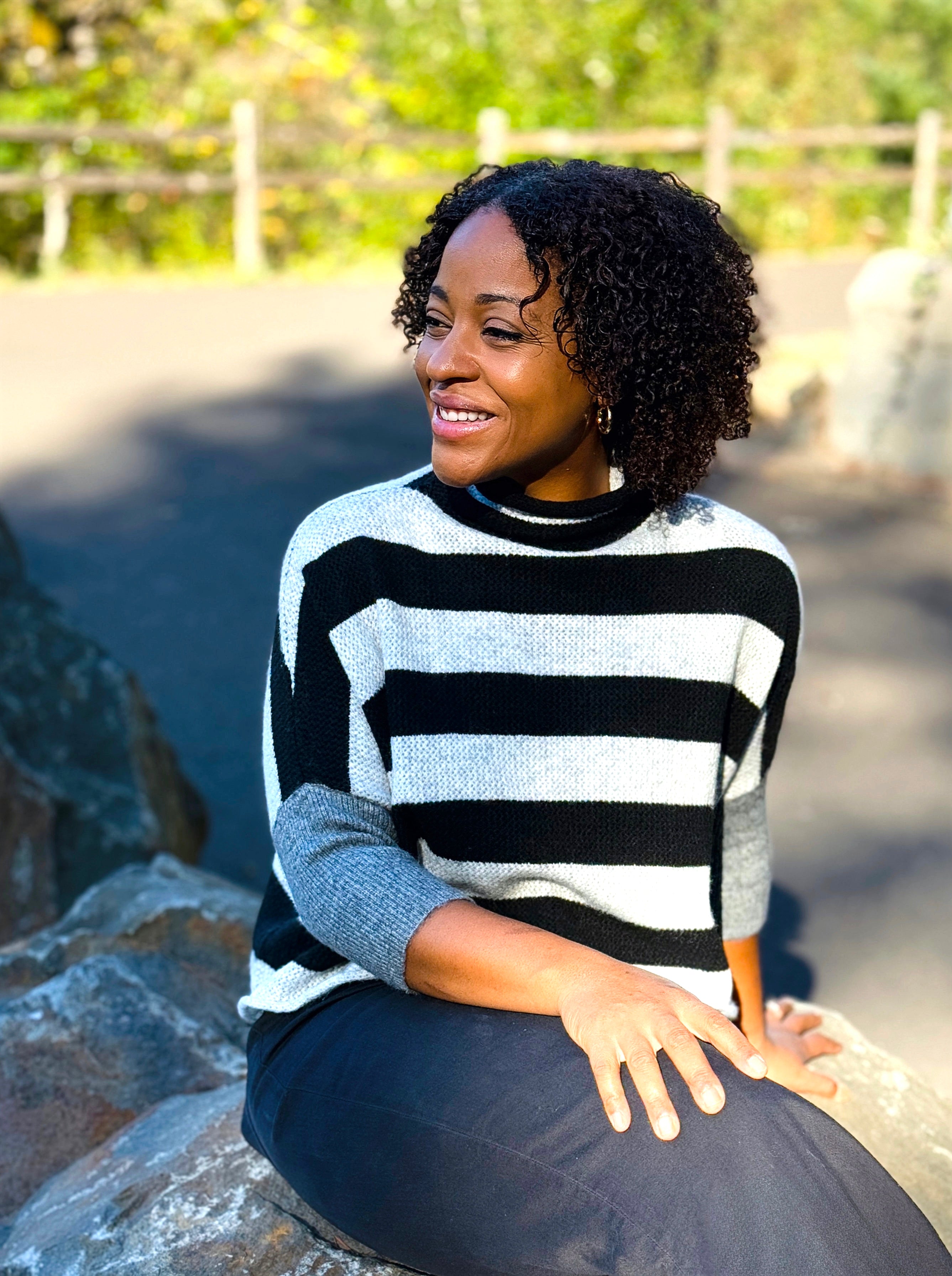 Kerisma London Stripe Sweater in Grey and Black-131 - Sweaters F/W (June - Nov)-Little Bird Boutique
