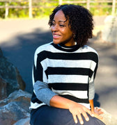 Kerisma London Stripe Sweater in Grey and Black-131 - Sweaters F/W (June - Nov)-Little Bird Boutique
