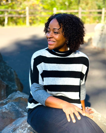 Kerisma London Stripe Sweater in Grey and Black-131 - Sweaters F/W (June - Nov)-Little Bird Boutique