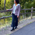 Liverpool Boyfriend Blazer with Removable Hood in Wine Multi