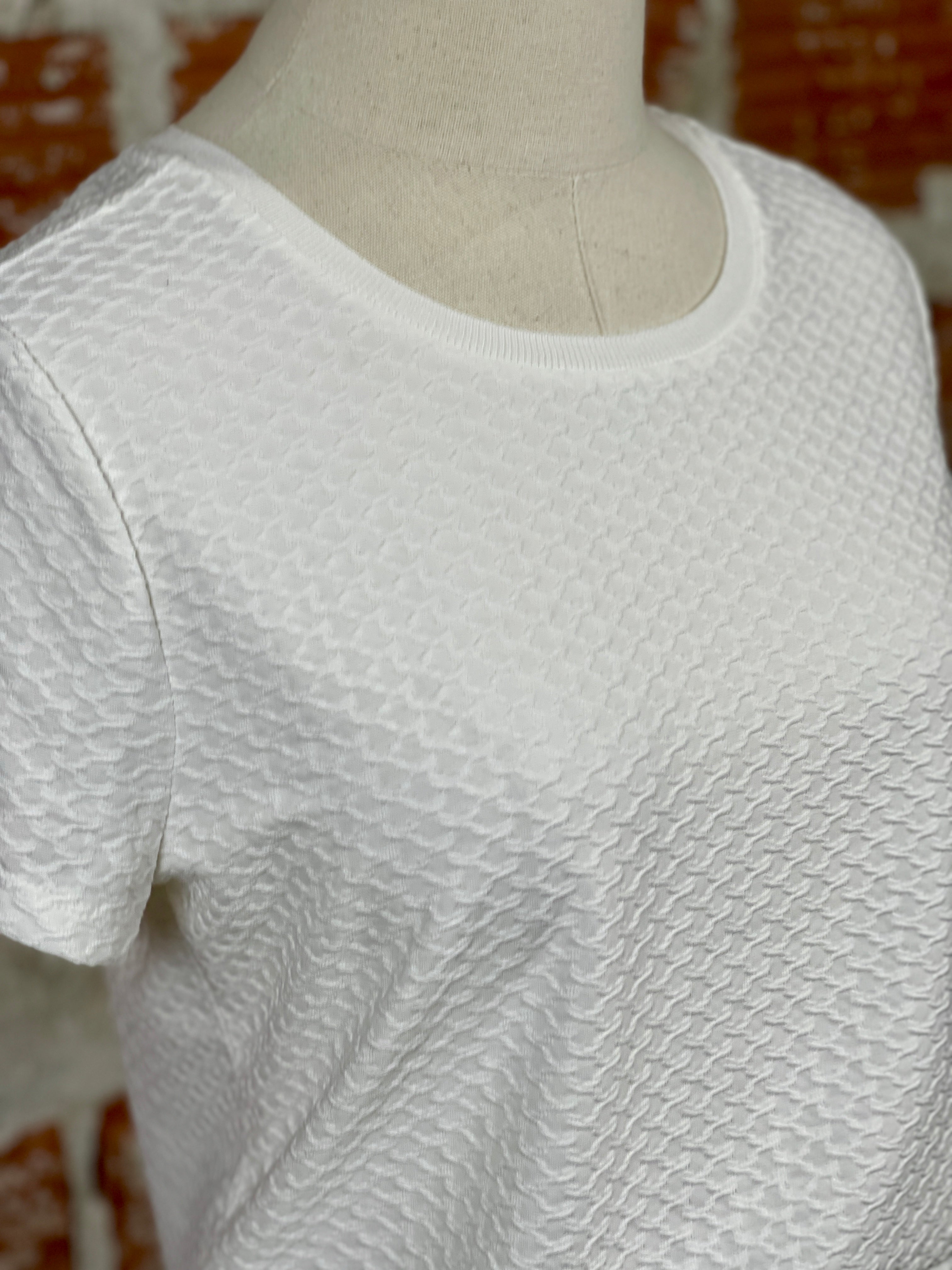 Liverpool Textured Top in White-121 - Jersey Tops F/W (June - Nov)-Little Bird Boutique