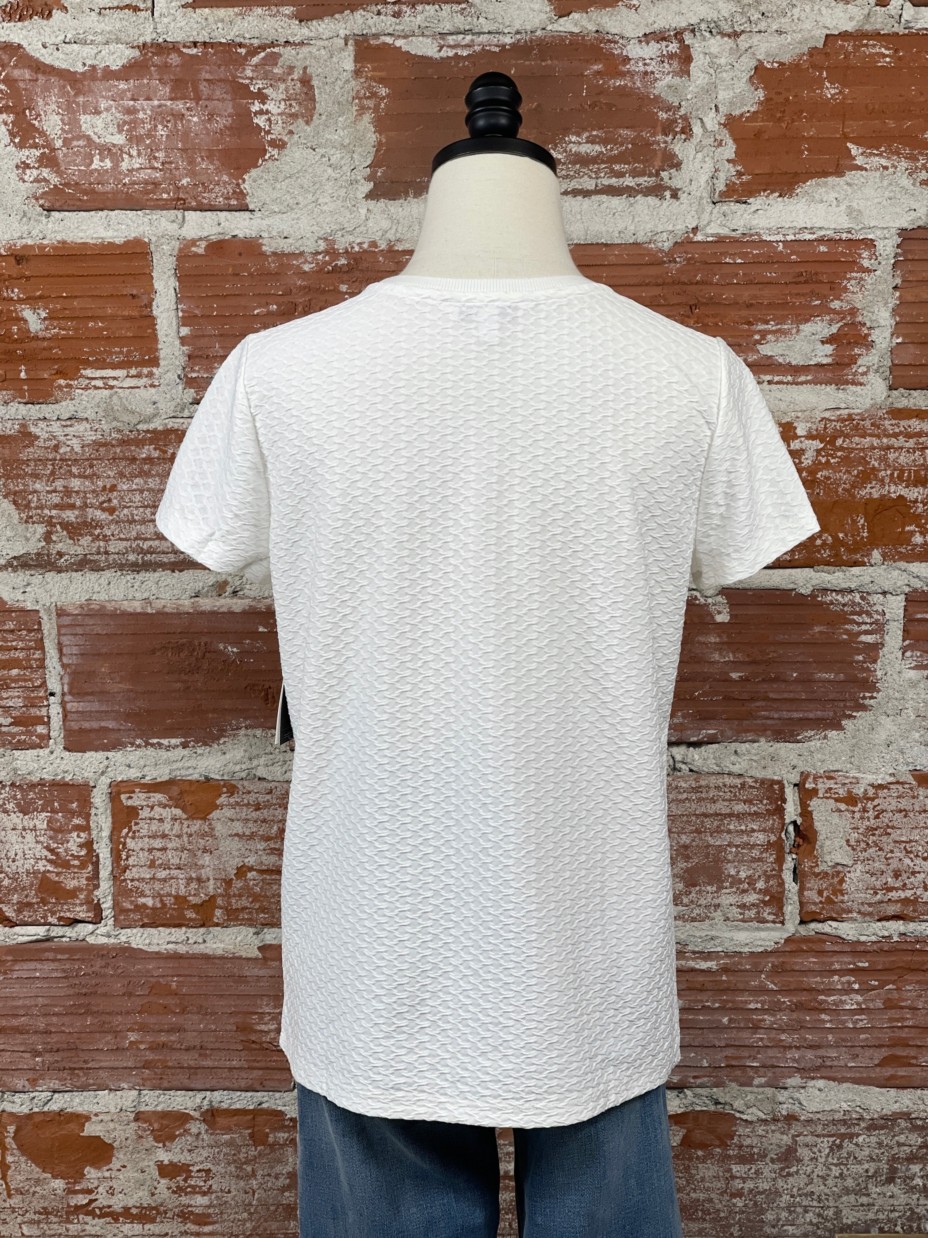 Liverpool Textured Top in White-121 - Jersey Tops F/W (June - Nov)-Little Bird Boutique