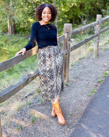 Gentle Fawn Adeline Skirt in Jade Snake-231 Skirts-Little Bird Boutique