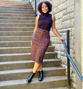 THML Cheetah Suede Skirt-231 Skirts-Little Bird Boutique