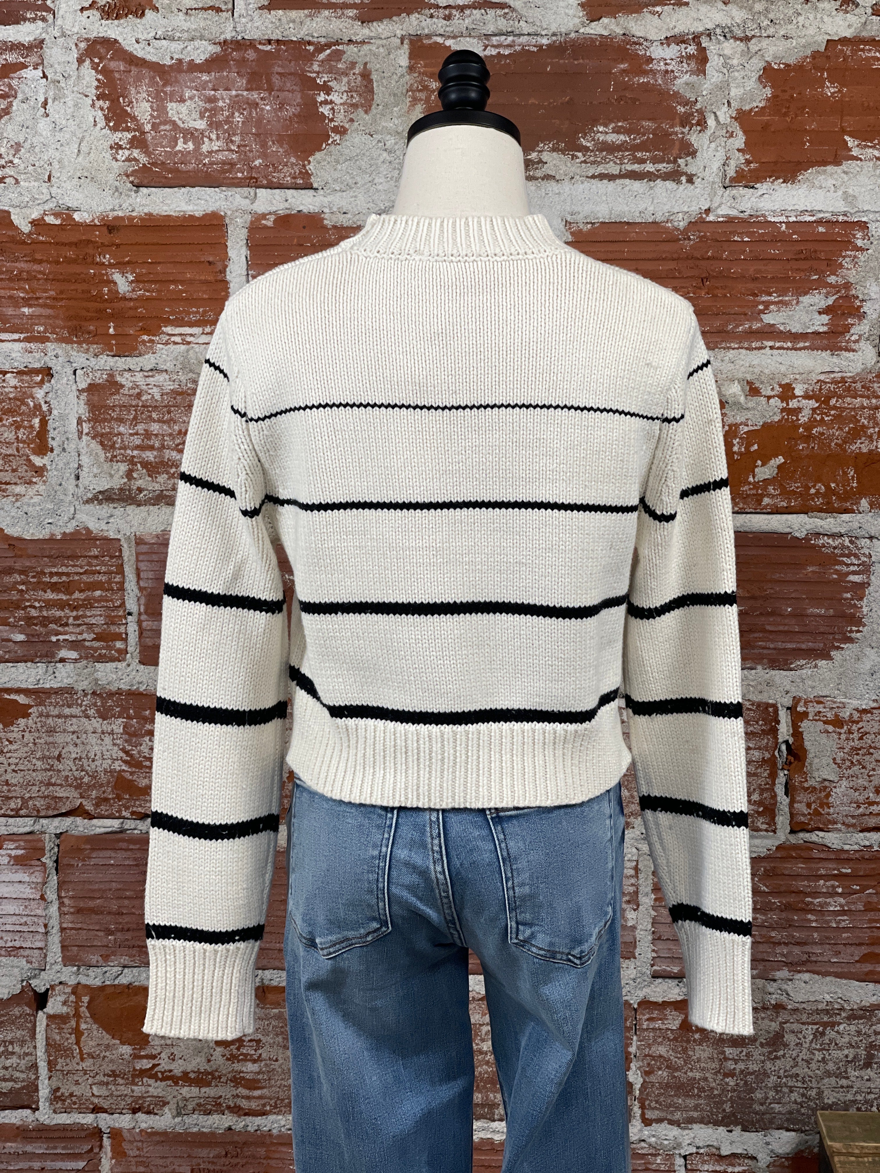 Z Supply Milan Stripe Sweater in Cream and Black-131 - Sweaters F/W (June - Nov)-Little Bird Boutique