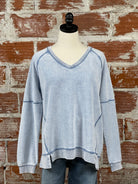 Z Supply Easy Sweatshirt in Denim-142 Sweatshirts & Hoodies-Little Bird Boutique