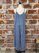 Z Supply Flared Deval Ditsy Jumpsuit in Navy-160 Jumpsuits/ Rompers-Little Bird Boutique