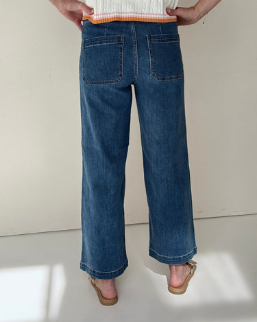 Oat New York Wide Leg Denim in Billie Wash-210 Denim-Little Bird Boutique