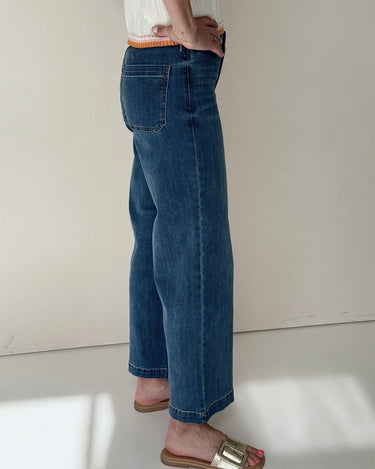 Oat New York Wide Leg Denim in Billie Wash-210 Denim-Little Bird Boutique